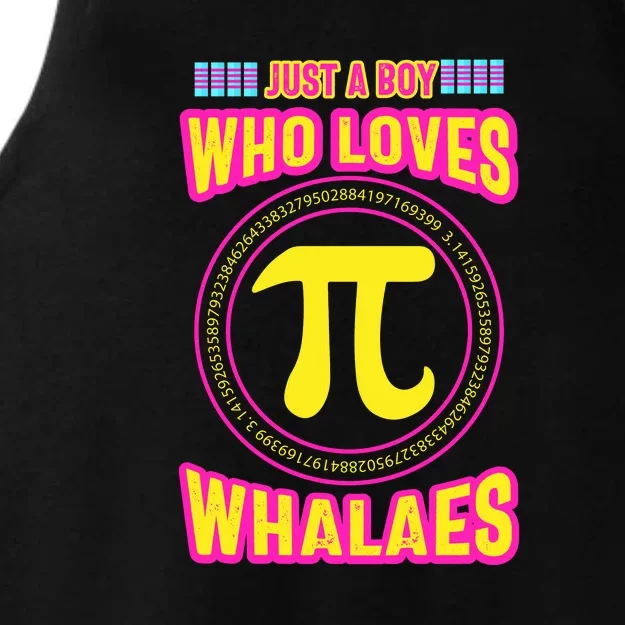 Just A Boy Who Loves Pi Whales Pi Day Ladies Tri-Blend Wicking Tank