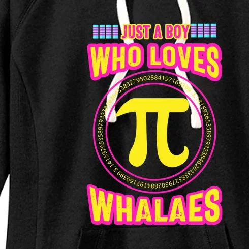 Just A Boy Who Loves Pi Whales Pi Day Women's Fleece Hoodie