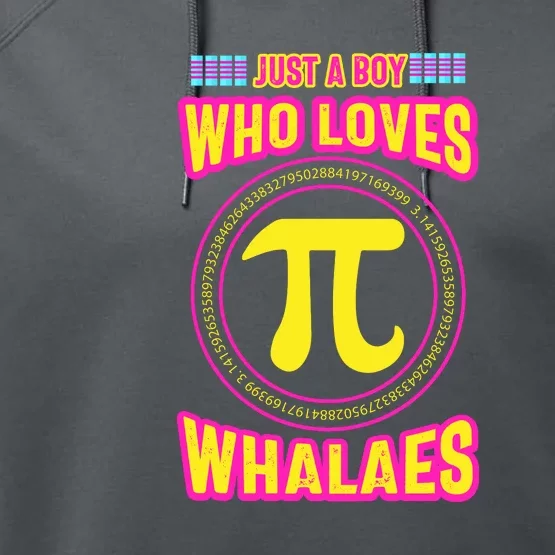 Just A Boy Who Loves Pi Whales Pi Day Performance Fleece Hoodie