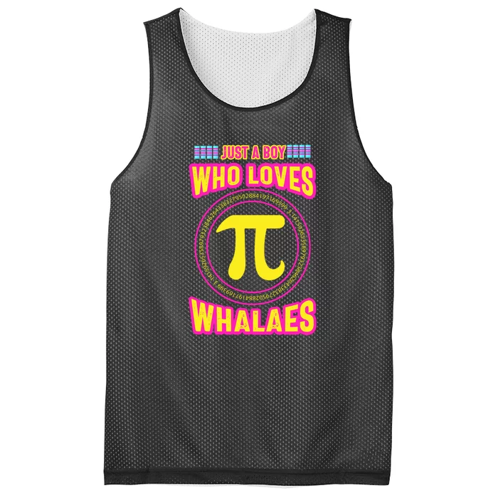 Just A Boy Who Loves Pi Whales Pi Day Mesh Reversible Basketball Jersey Tank