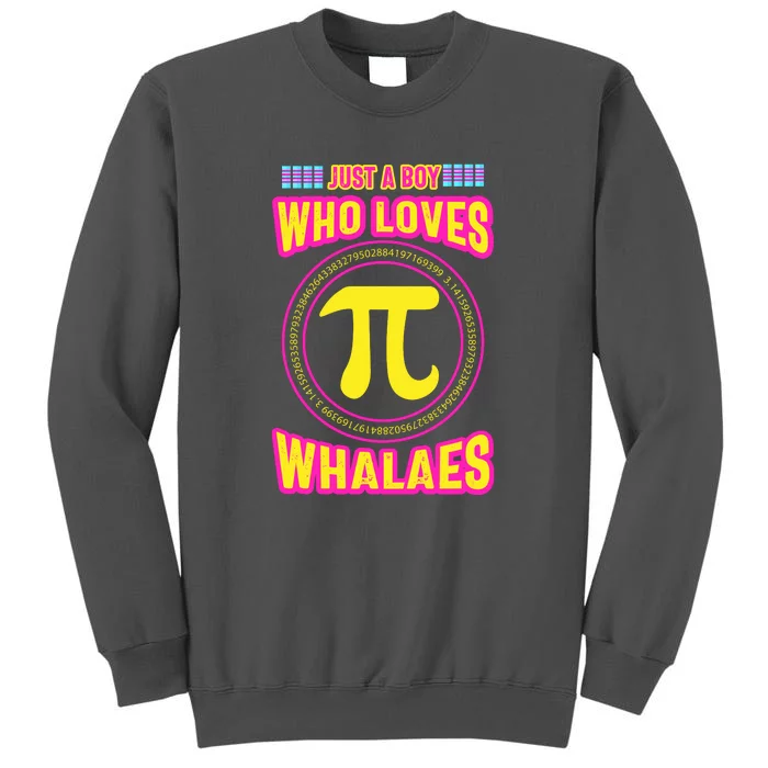 Just A Boy Who Loves Pi Whales Pi Day Tall Sweatshirt