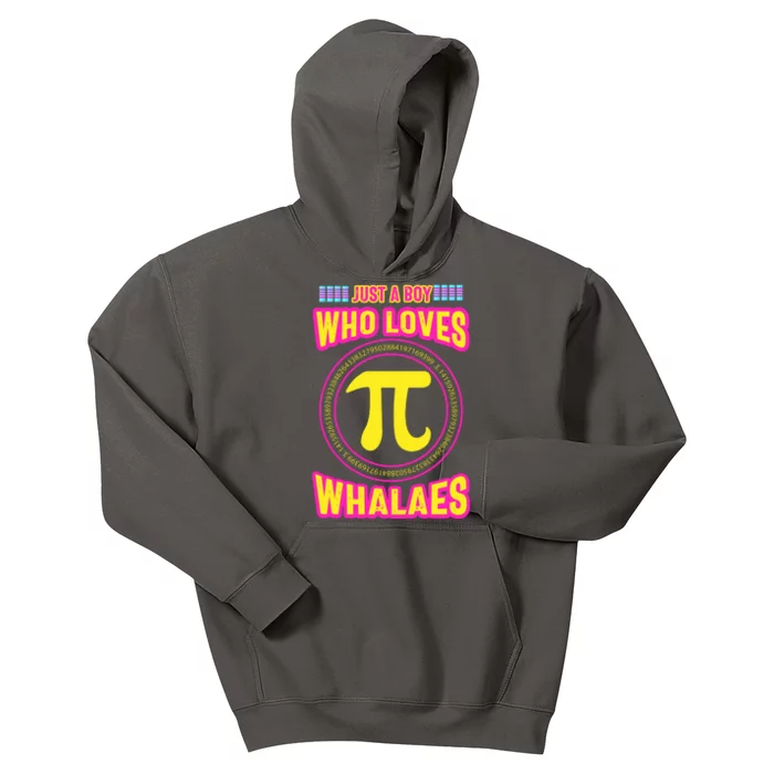 Just A Boy Who Loves Pi Whales Pi Day Kids Hoodie