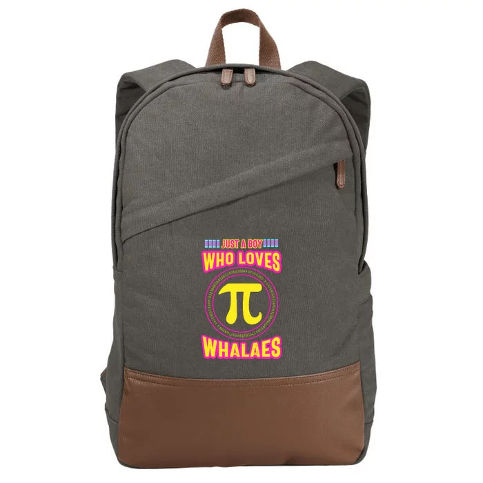 Just A Boy Who Loves Pi Whales Pi Day Cotton Canvas Backpack