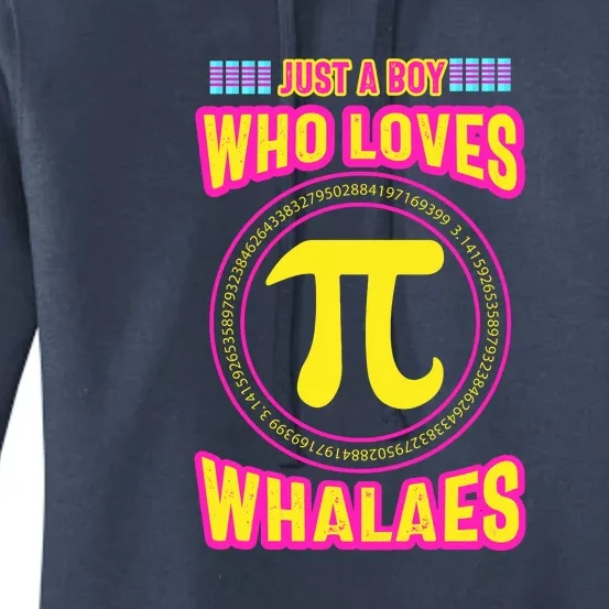 Just A Boy Who Loves Pi Whales Pi Day Women's Pullover Hoodie