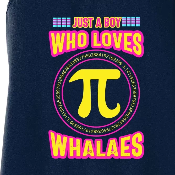 Just A Boy Who Loves Pi Whales Pi Day Women's Racerback Tank