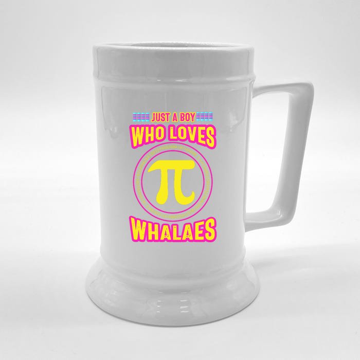 Just A Boy Who Loves Pi Whales Pi Day Front & Back Beer Stein