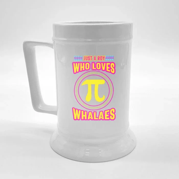 Just A Boy Who Loves Pi Whales Pi Day Front & Back Beer Stein