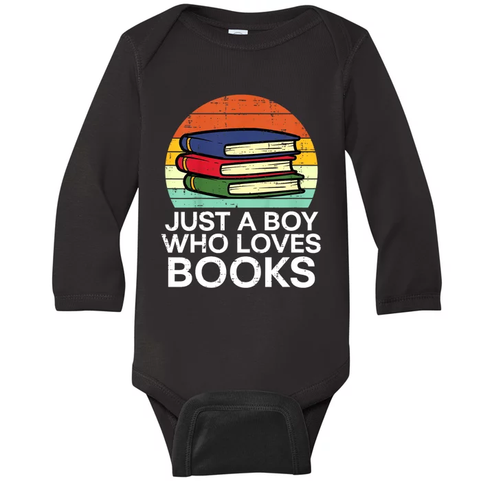 Just A Boy Who Loves Books Read Reading Librarian Baby Long Sleeve Bodysuit