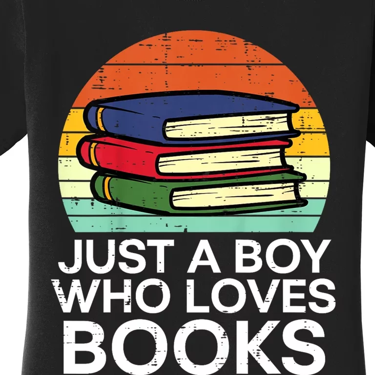 Just A Boy Who Loves Books Read Reading Librarian Women's T-Shirt