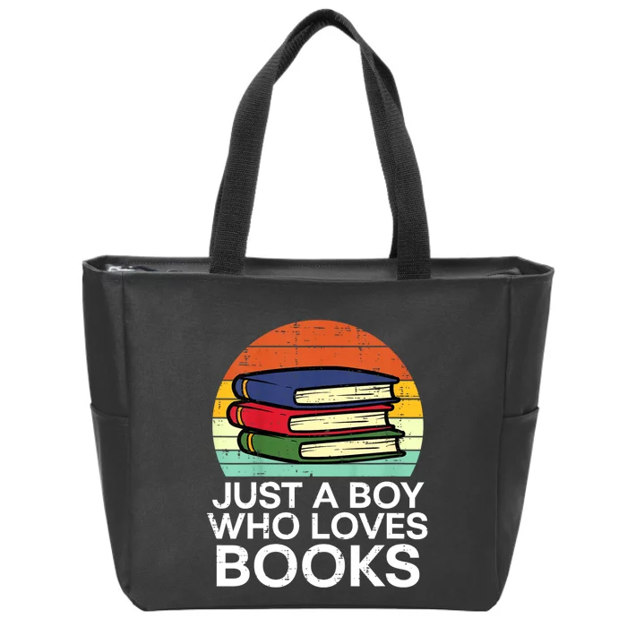 Just A Boy Who Loves Books Read Reading Librarian Zip Tote Bag