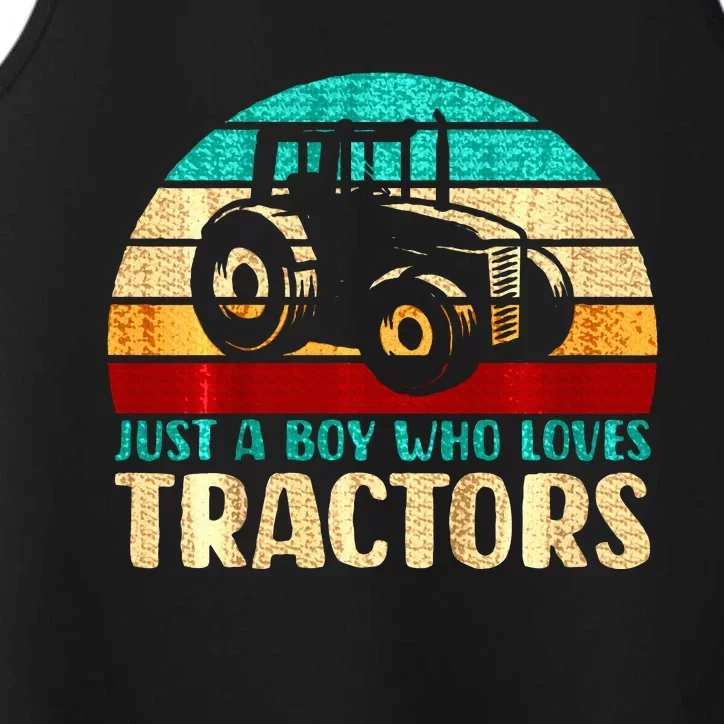 Just A Boy Who Loves Tractors Performance Tank