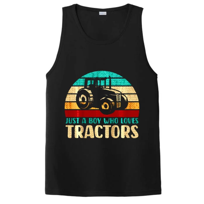 Just A Boy Who Loves Tractors Performance Tank