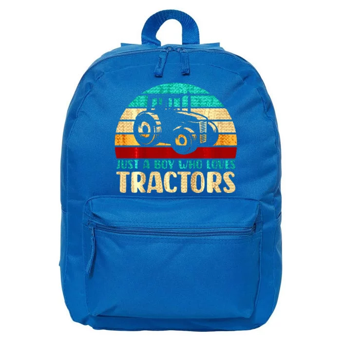 Just A Boy Who Loves Tractors 16 in Basic Backpack