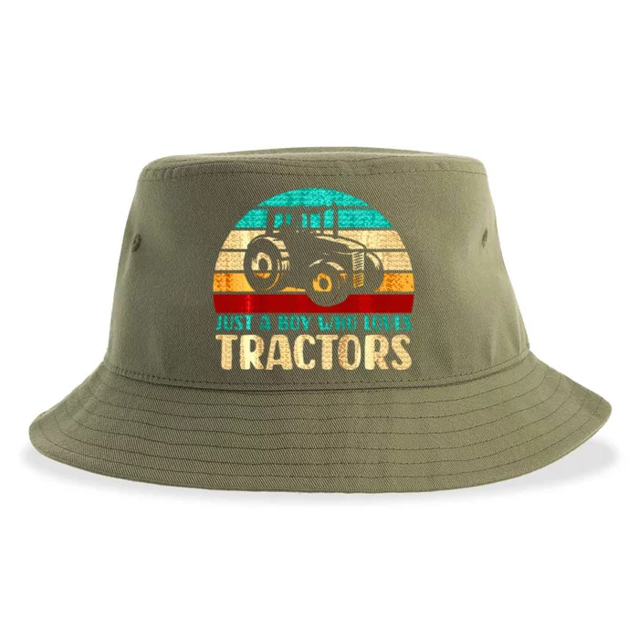 Just A Boy Who Loves Tractors Sustainable Bucket Hat