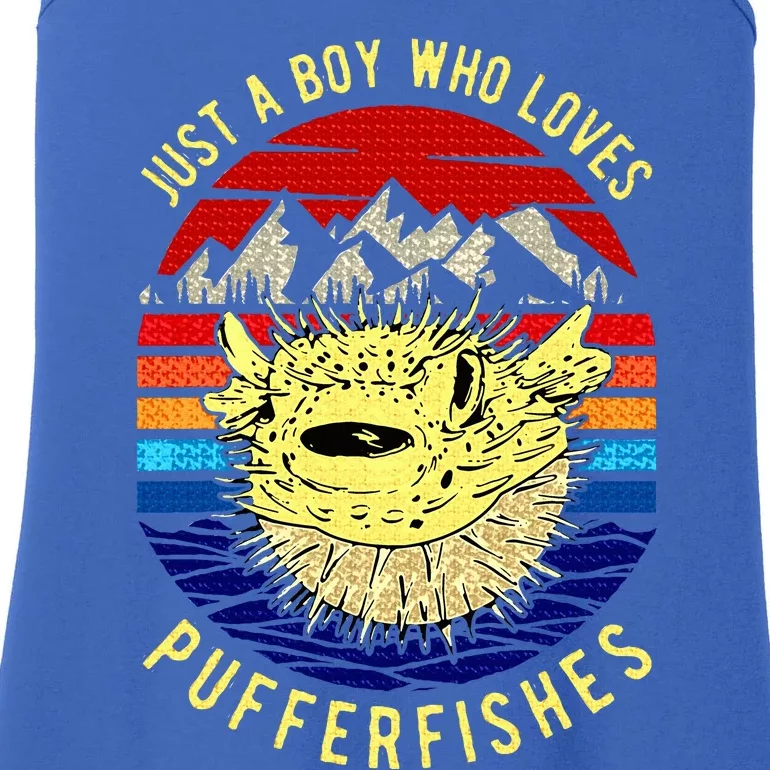 Just A Boy Who Loves Pufferfishes Ladies Essential Tank