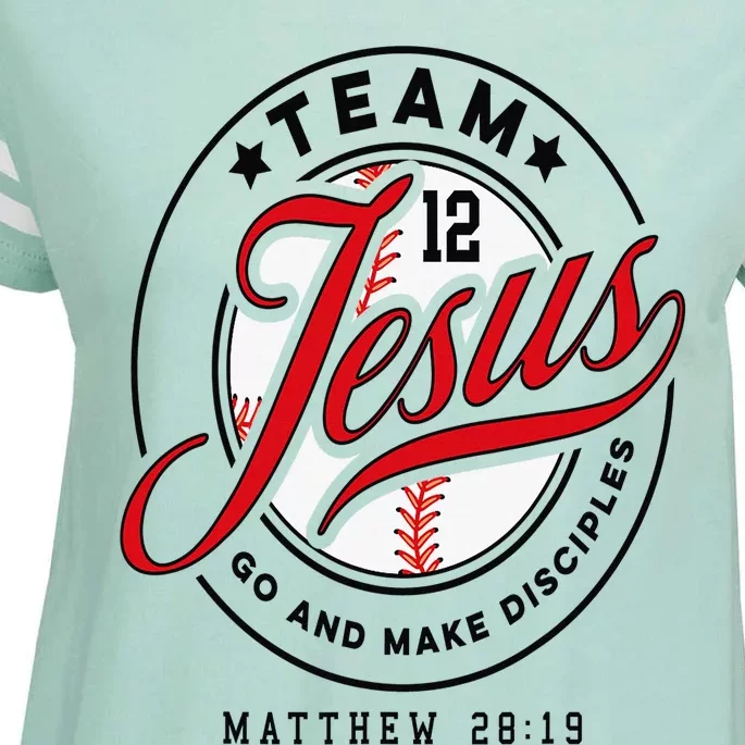 Jesus and Baseball Team Jesus Christian Matthew 2819 Love Enza Ladies Jersey Football T-Shirt