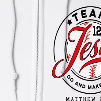 Jesus and Baseball Team Jesus Christian Matthew 2819 Love Full Zip Hoodie