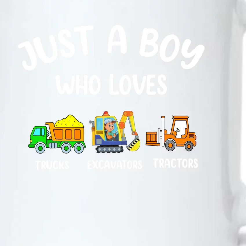 Just A Boy Who Loves Trucks Excavators Tractors Black Color Changing Mug