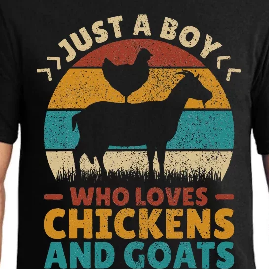 Just A Boy Who Loves Chickens Goats Farm Animal Lover Farmer Pajama Set