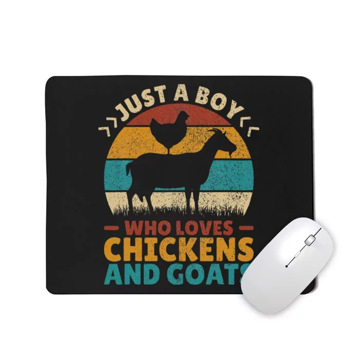 Just A Boy Who Loves Chickens Goats Farm Animal Lover Farmer Mousepad