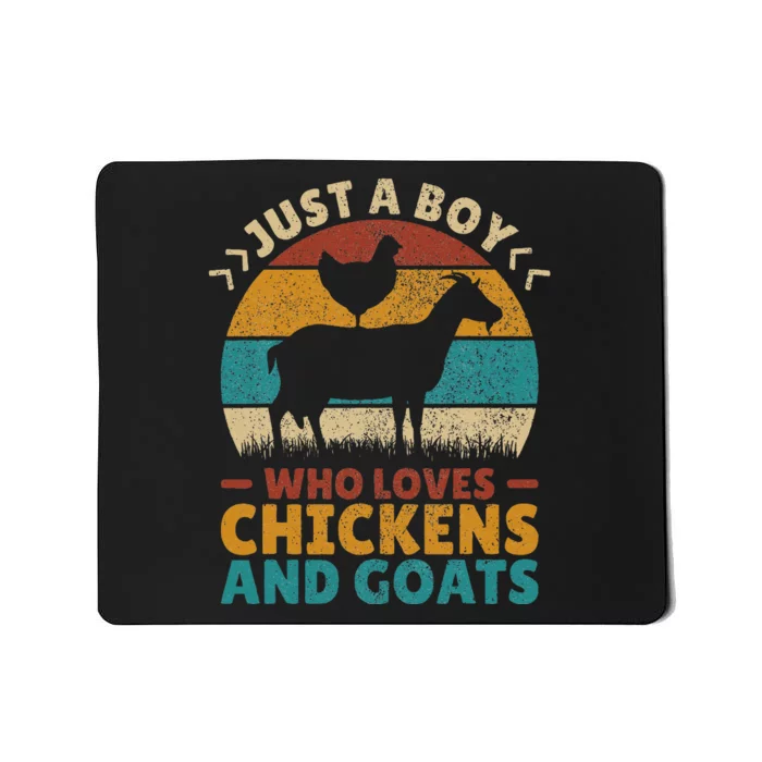 Just A Boy Who Loves Chickens Goats Farm Animal Lover Farmer Mousepad