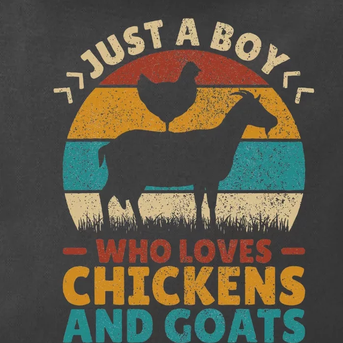 Just A Boy Who Loves Chickens Goats Farm Animal Lover Farmer Zip Tote Bag