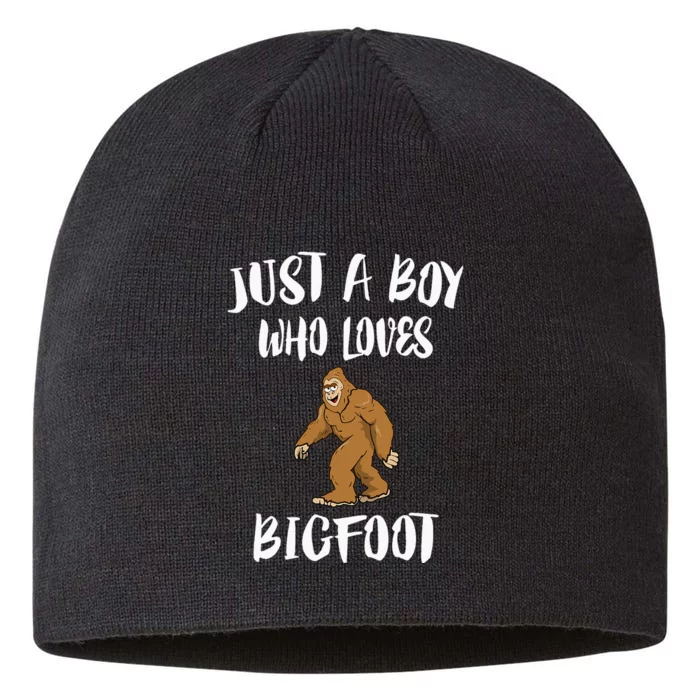 Just A Boy Who Loves Bigfoot Animal Gift 8 1/2in Sustainable Knit Beanie