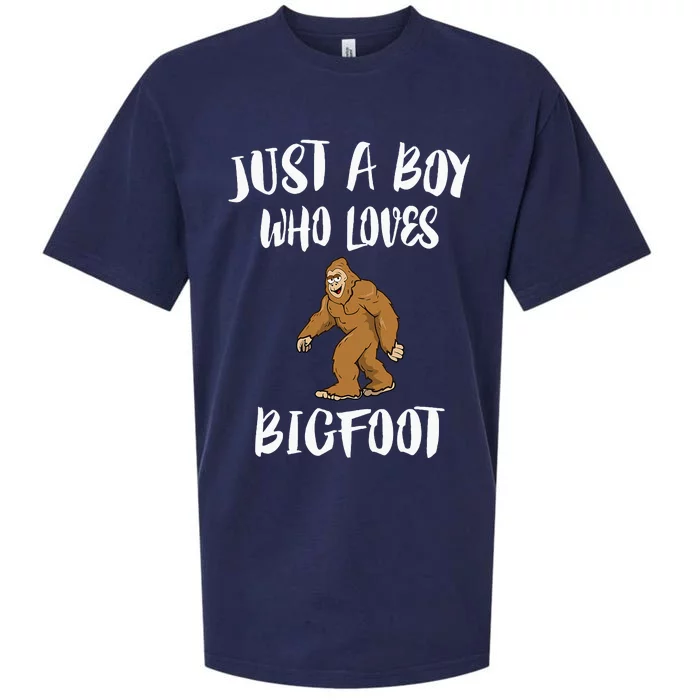 Just A Boy Who Loves Bigfoot Animal Gift Sueded Cloud Jersey T-Shirt