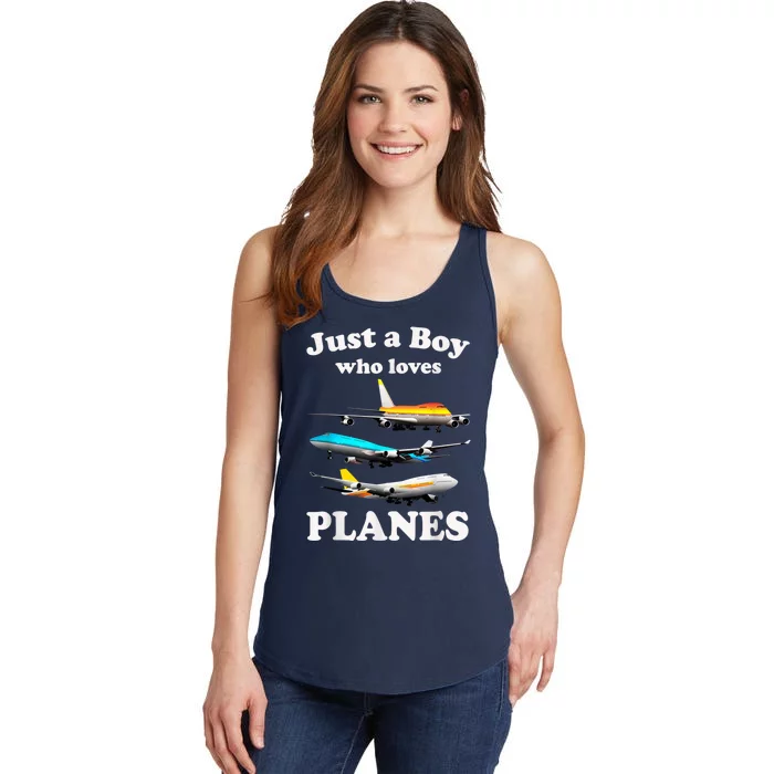 Just A Boy Who Loves Planes &Amp; Toddler Airplane Lover Ladies Essential Tank