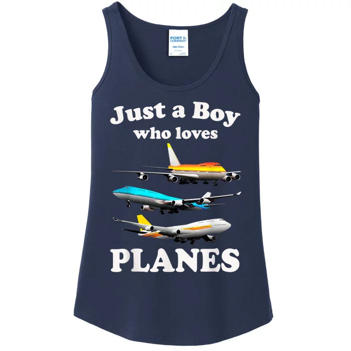 Just A Boy Who Loves Planes &Amp; Toddler Airplane Lover Ladies Essential Tank