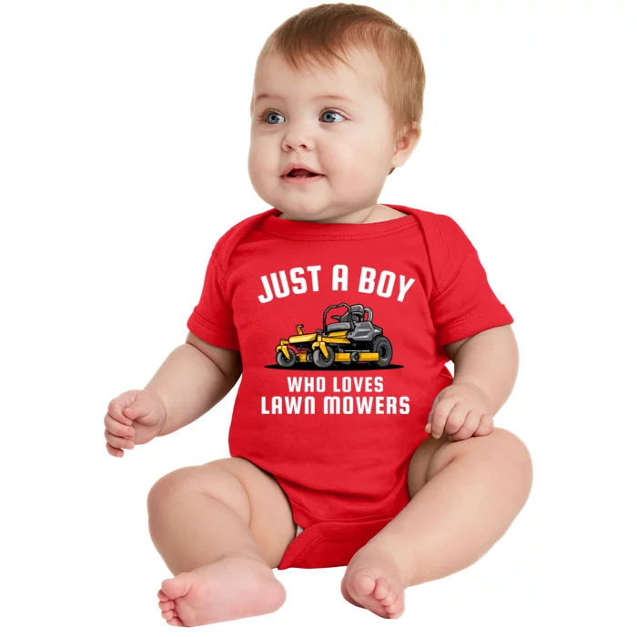 Just A Boy Who Loves Lawn Mowers Baby Bodysuit