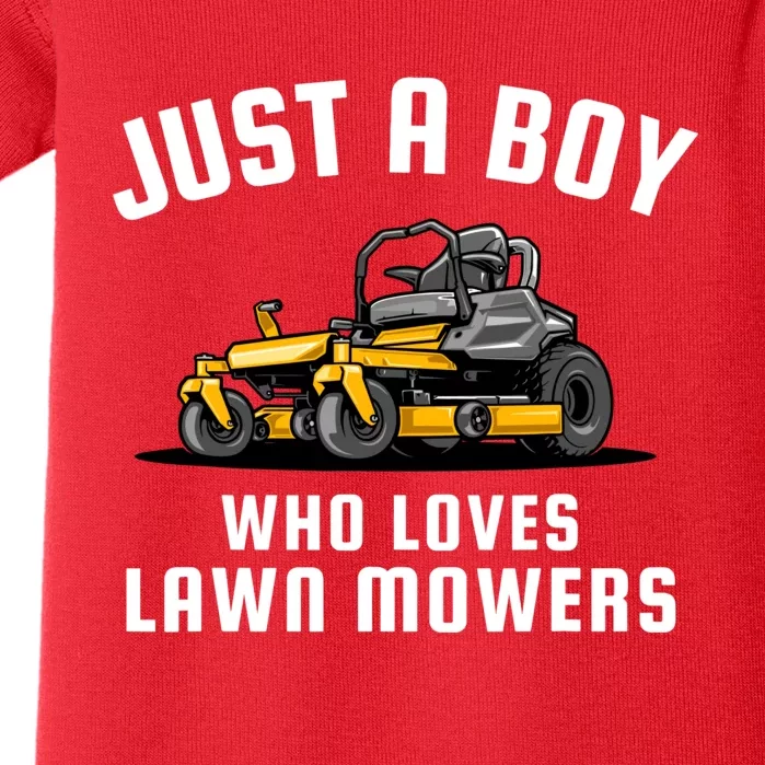 Just A Boy Who Loves Lawn Mowers Baby Bodysuit