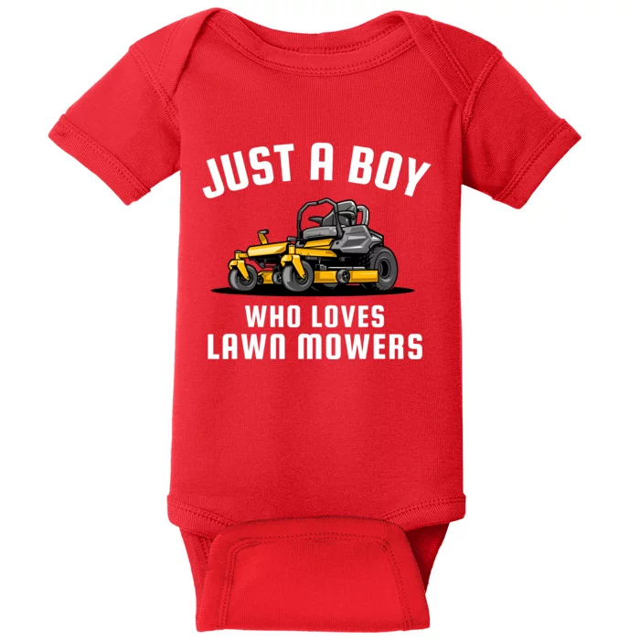 Just A Boy Who Loves Lawn Mowers Baby Bodysuit