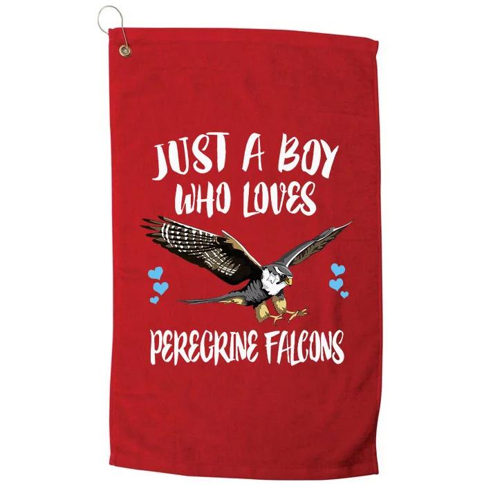 Just A Boy Who Loves Peregrine Birds Platinum Collection Golf Towel