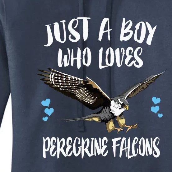 Just A Boy Who Loves Peregrine Birds Women's Pullover Hoodie