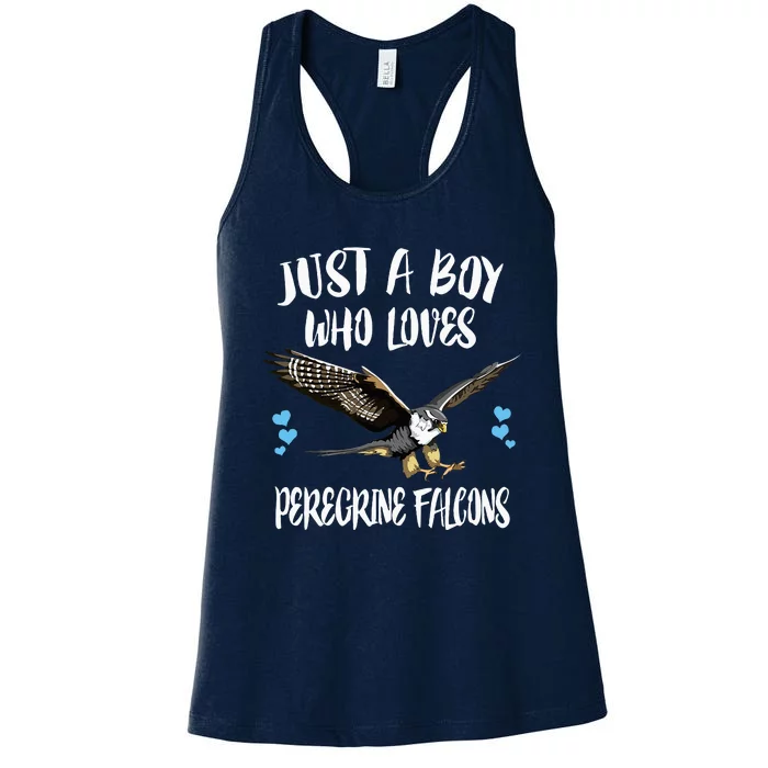 Just A Boy Who Loves Peregrine Birds Women's Racerback Tank