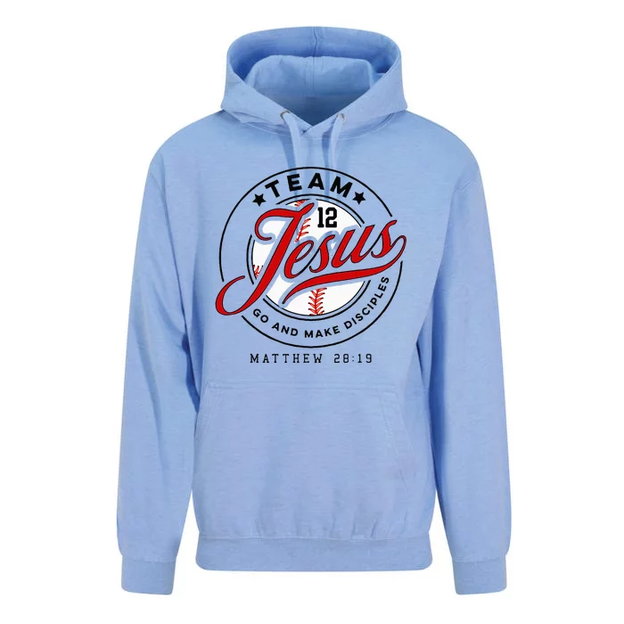 Jesus And Baseball Team Jesus Christian Matthew 2819 Love Unisex Surf Hoodie