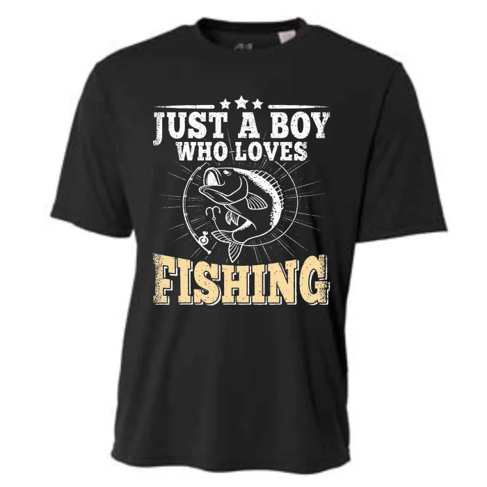 Just A Boy Who Loves Fishing Cooling Performance Crew T-Shirt