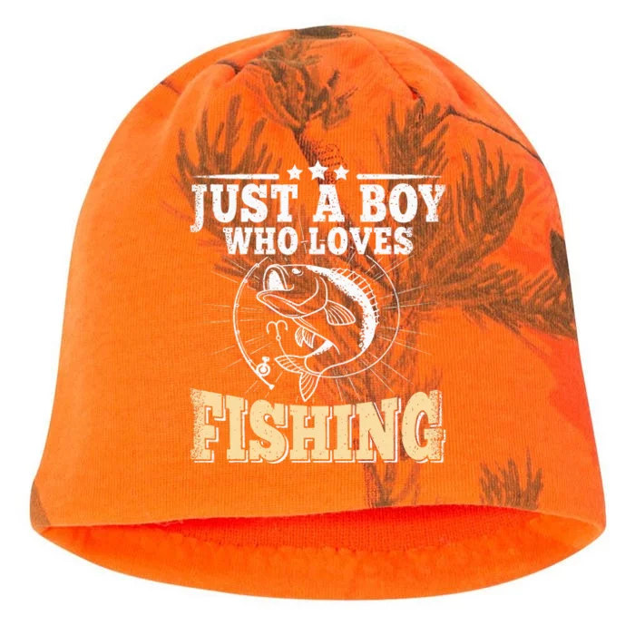 Just A Boy Who Loves Fishing Kati - Camo Knit Beanie