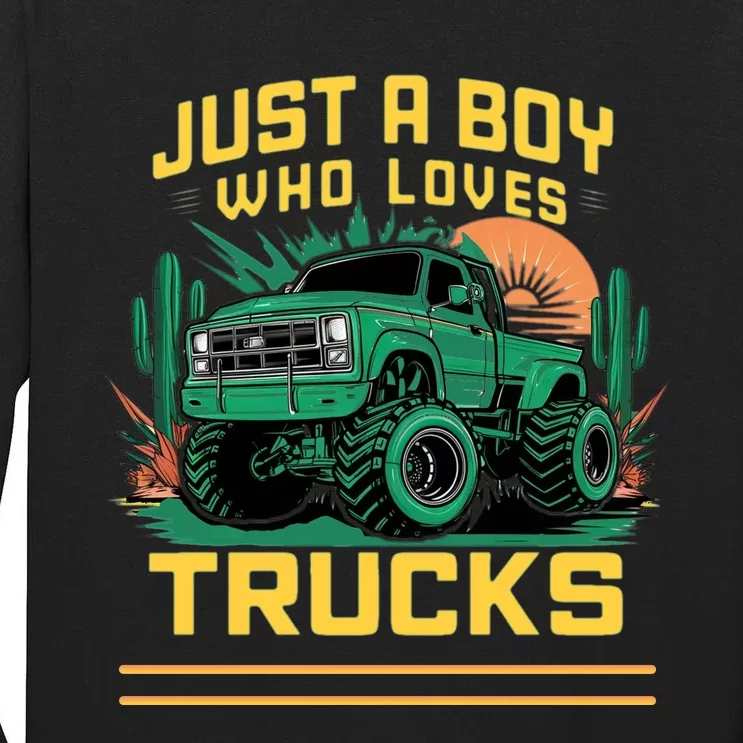 Just A Boy Who Loves Trucks Tall Long Sleeve T-Shirt