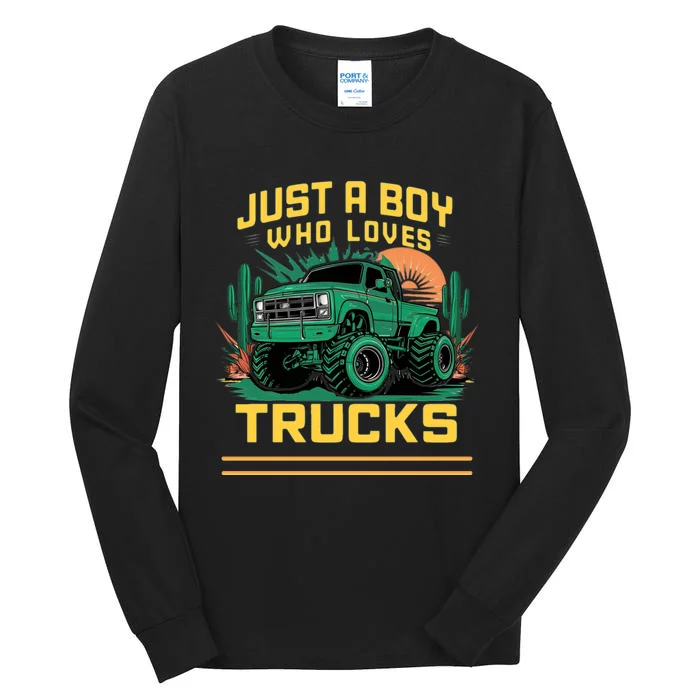 Just A Boy Who Loves Trucks Tall Long Sleeve T-Shirt