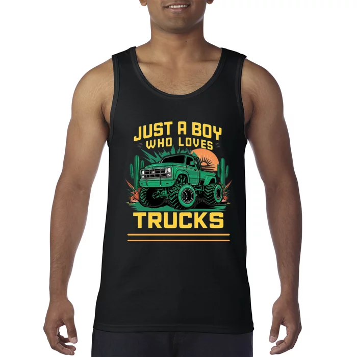 Just A Boy Who Loves Trucks Tank Top