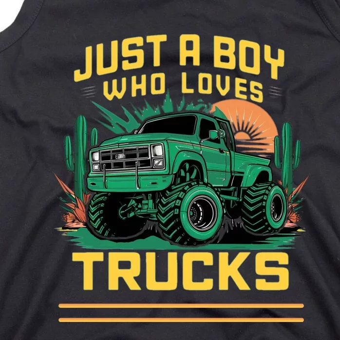 Just A Boy Who Loves Trucks Tank Top