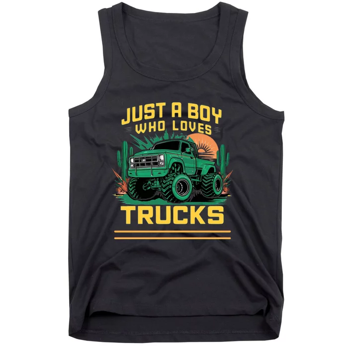 Just A Boy Who Loves Trucks Tank Top