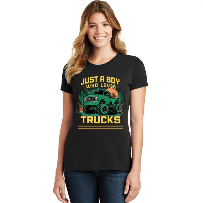 Just A Boy Who Loves Trucks Women's T-Shirt