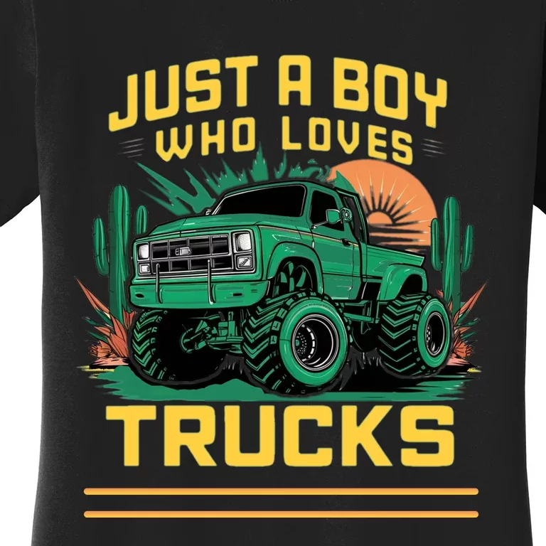 Just A Boy Who Loves Trucks Women's T-Shirt