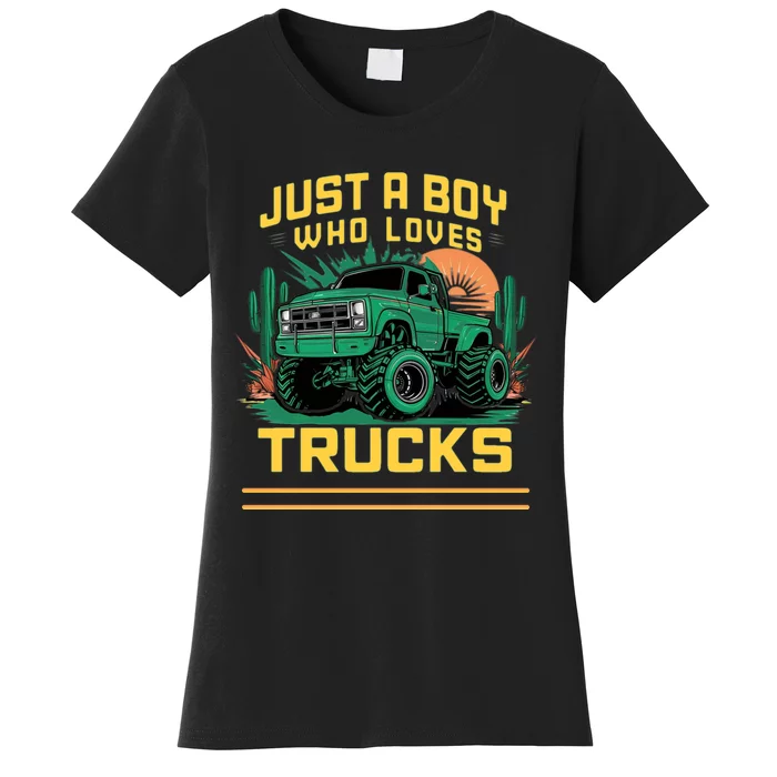 Just A Boy Who Loves Trucks Women's T-Shirt