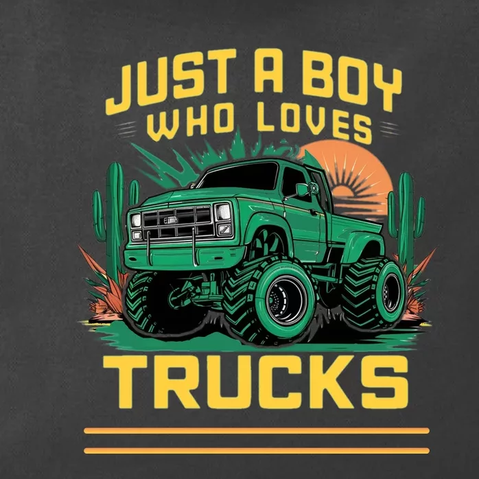 Just A Boy Who Loves Trucks Zip Tote Bag