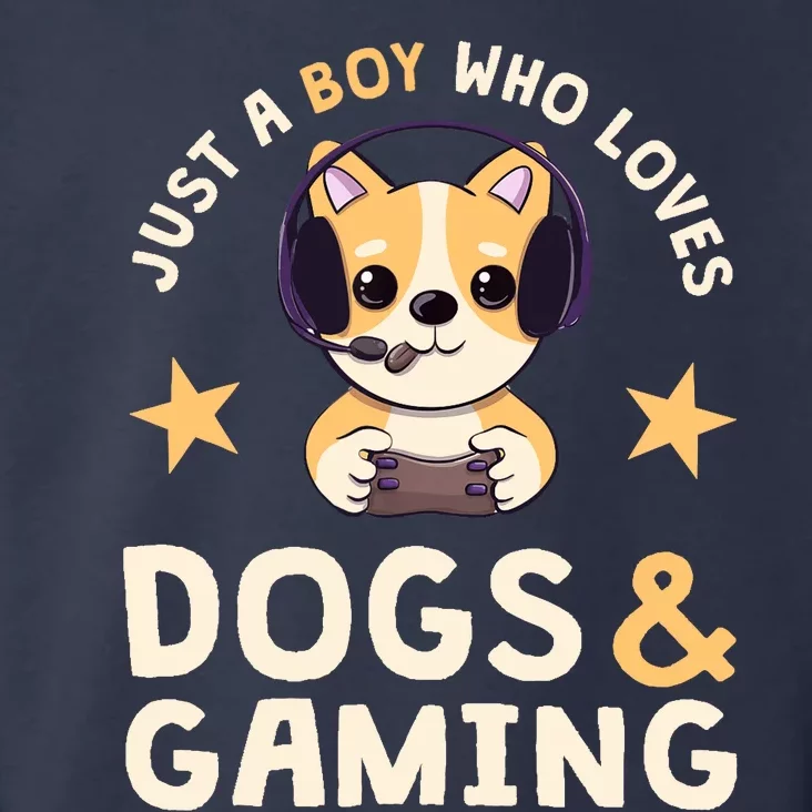 Just A Boy Who Loves Dogs And Gaming Cute Gamer Dog Toddler Hoodie