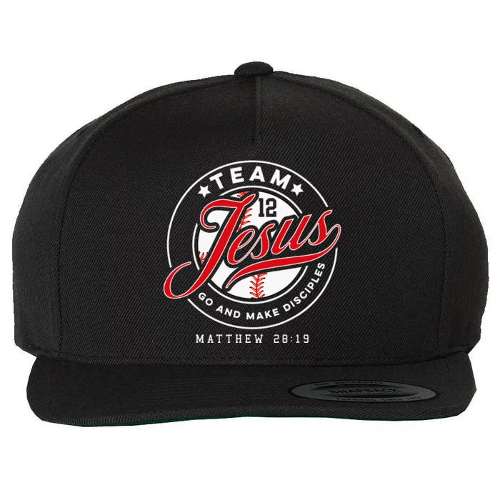 Jesus And Baseball Team Jesus Christian Matthew 2819 Verse Wool Snapback Cap